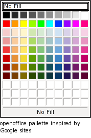 Openoffice Google color palet - preview