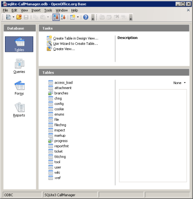 Base with ODBC connection to Database backend