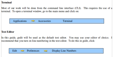 Yellow arrow missing between Accessories and Terminal.