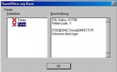 Error message HY106, OOBase 3.3 / 3.4