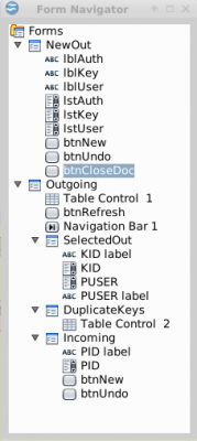 Form navigator of prison key inventory