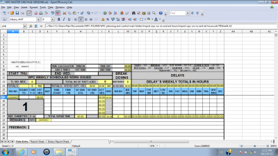 The data entry sheet screen shot