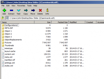 View of ODT file using 7-Zip