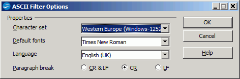 ASCII Filter window wnen opening WordDocument with AOO