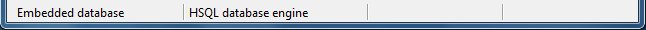 Base window status bar when accessing an Embedded HSQL database