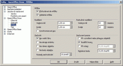 My grid settings (in Czech language)