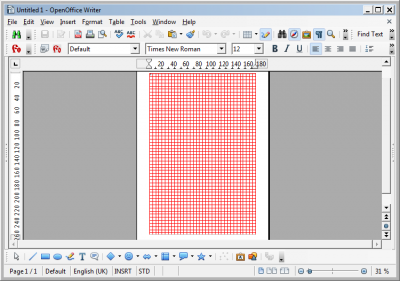 Page zoom set to 30%, 5mm grid, 10 subdivisions vertical and horizontal