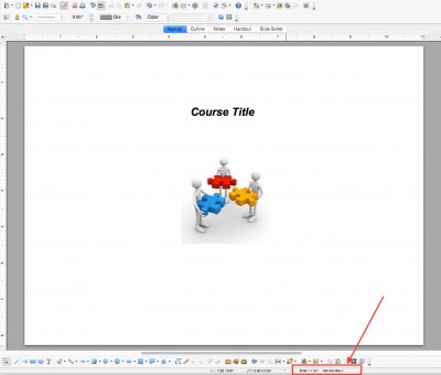 Screen grab showing custom template in status bar