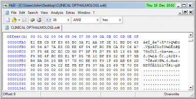 End of useful data.  Note good data stops at the boundary (hex) 1000 and is followed by all zeros