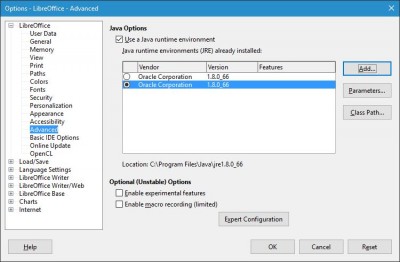 LibreOffice dialog