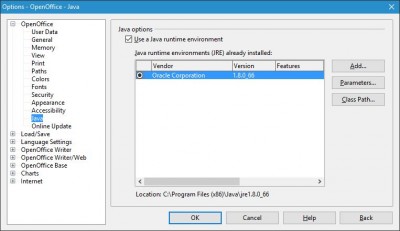 Apache OpenOffice dialog