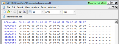 File is full of zeros or NULL characters when viewed in a binary editor like HxD.<br />There is no user data in the file - all user data has been lost.