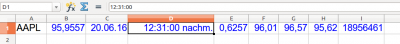 Correct csv import with all blue numbers for a German [de-DE] locale setting.
