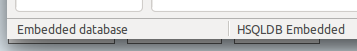 Status bar of embedded HSQLDB