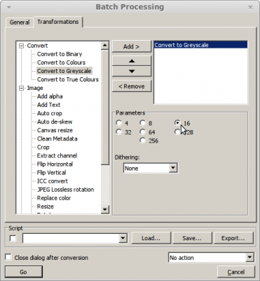 XnView batch processing → &quot;compressing&quot; by limitation of used colours/greyscale tones