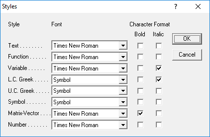 Word 2000 Greek Math Fonts Defines.