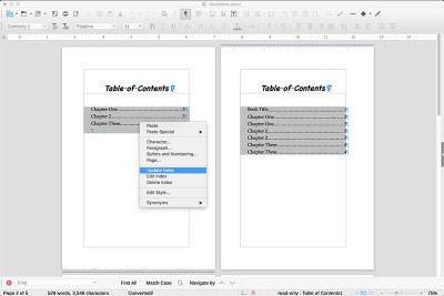 Before and after ToC update