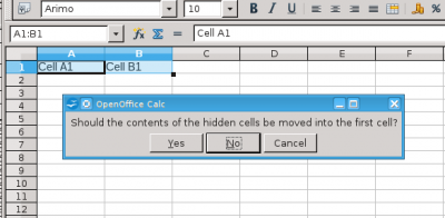 Select the cells and choose Format | Merge Cells