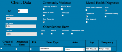 PICTURE 1 - Data as entered on the form for record 1