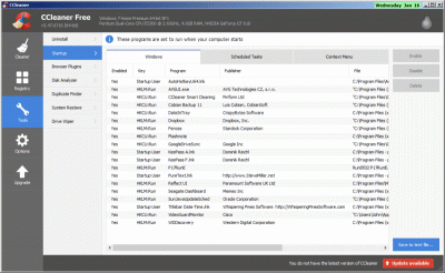 CCleaner Startup Manager