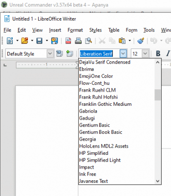 Without font preview - you can see more font names in the list