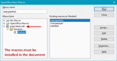 Tools &gt; Macros &gt; Organise macros &gt; OO Basic