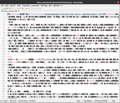 document opened in Notepadqq text editor