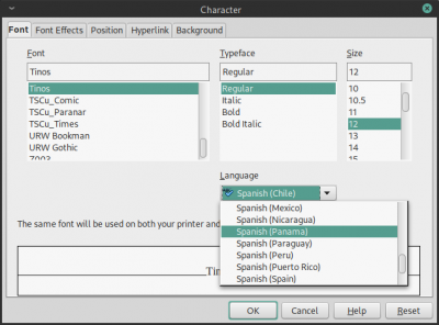 Character dialog