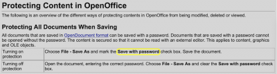 Save with password