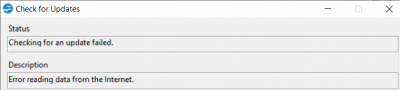 Checking for an update failed