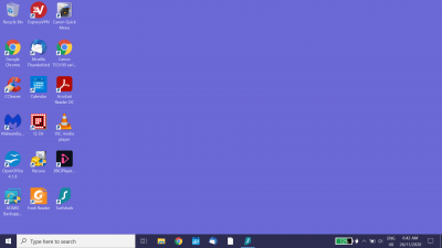 Screen shot showing shortcut and taskbar icons