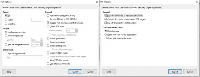 The PDF Export Settings