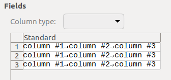 Tab arrows in text import dialog