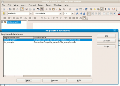 the registered data source