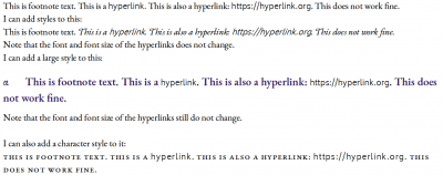 Screenshot, sample, hyperlinks in footnote text
