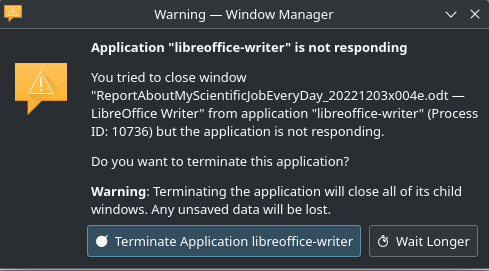Screen Shot blocked LibreOffice writer