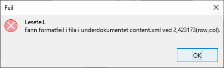 Error message opening original file.