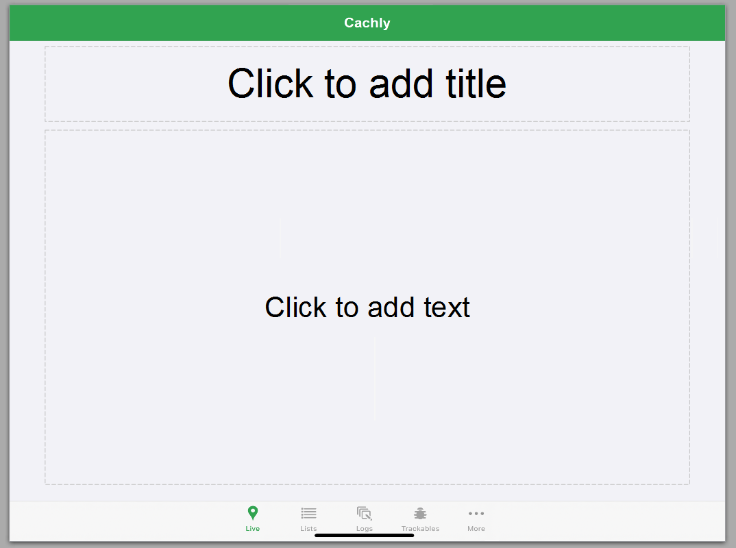Screen capture of the template