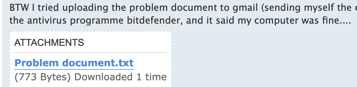 Proof that Notepad document was attached to your post