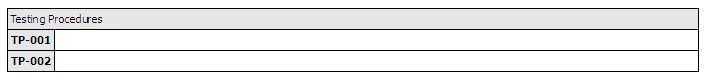 Index for testing procedures