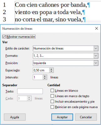 LibreOffice Writer 5.1.3<br />Canción del Pirata (José de Espronceda)