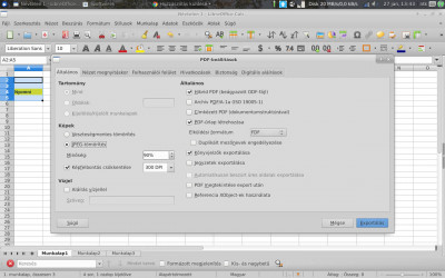 Exportálás pdf-be... beállítások