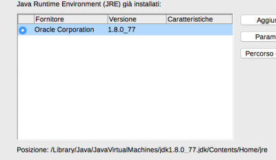 Impostazioni Java con LO 5.3.0.3