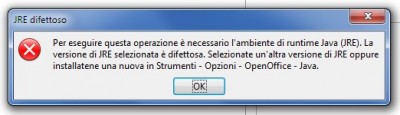 messaggio di errore java quando tento di aprire una tabella del database