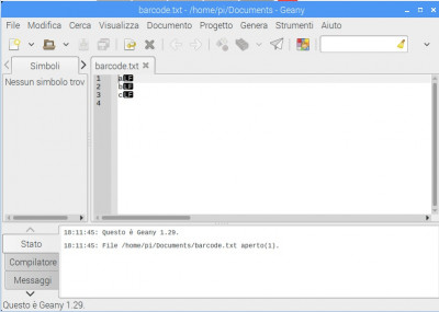 file generato con la macro su Linux