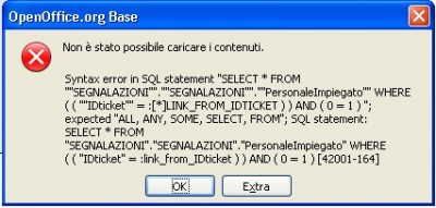 Errore generato all'apertura del form