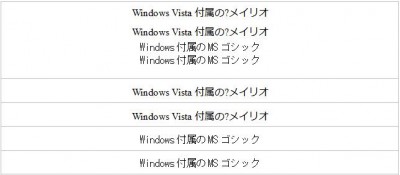 メイリオとMSゴシック