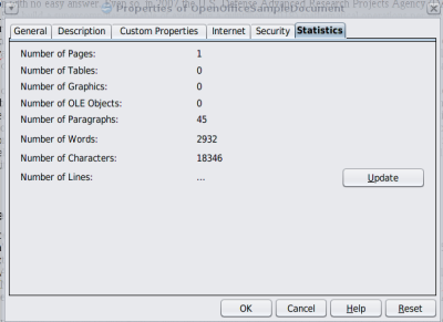 File properties の Statics propertyのスクリーンショットです。