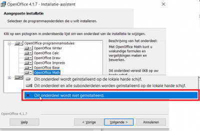 Optie voor niet installeren van module