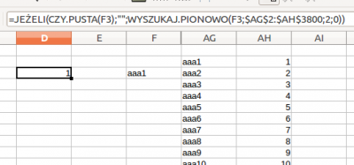 wynik formuły gdy nr kolumny macierzy = 2